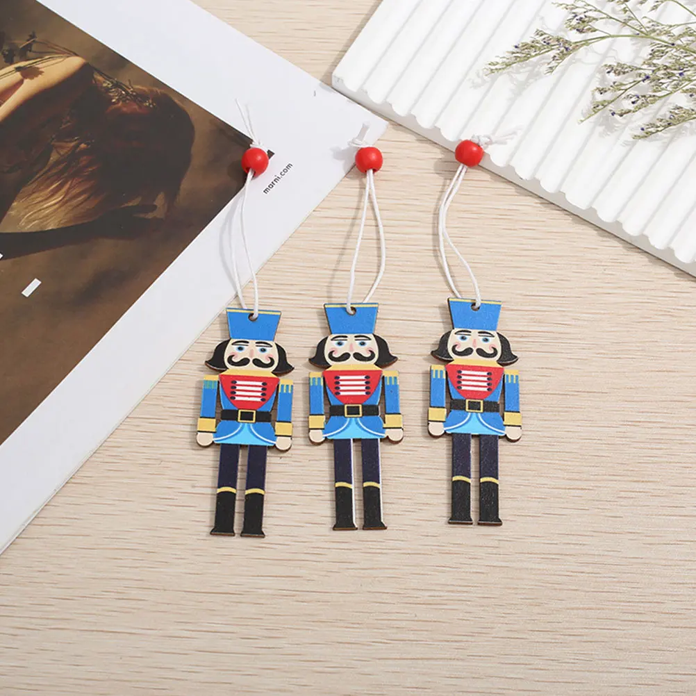 

9 Pcs Nutcracker Wooden naments Bright Christmas Tree Decorations Holiday Gifts Hanging Christmas Nutcracker Reusable Xmas Craft