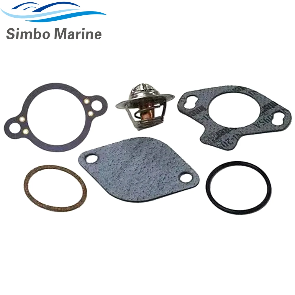 140°F 60°C Thermostat Kit for Mercruiser Sterndrive V6 V8 4.3 5.0 5.7 7.4 Engines 807252Q4 8M0089715 807252T4 807252T7 18-3668