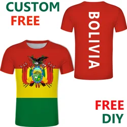 Bolivia T Shirt Free Custom Ay-mar Quechua Text Red Cross Bolivian Conmebol T Shirt Chuquisaca Flag Youth Football Jersey