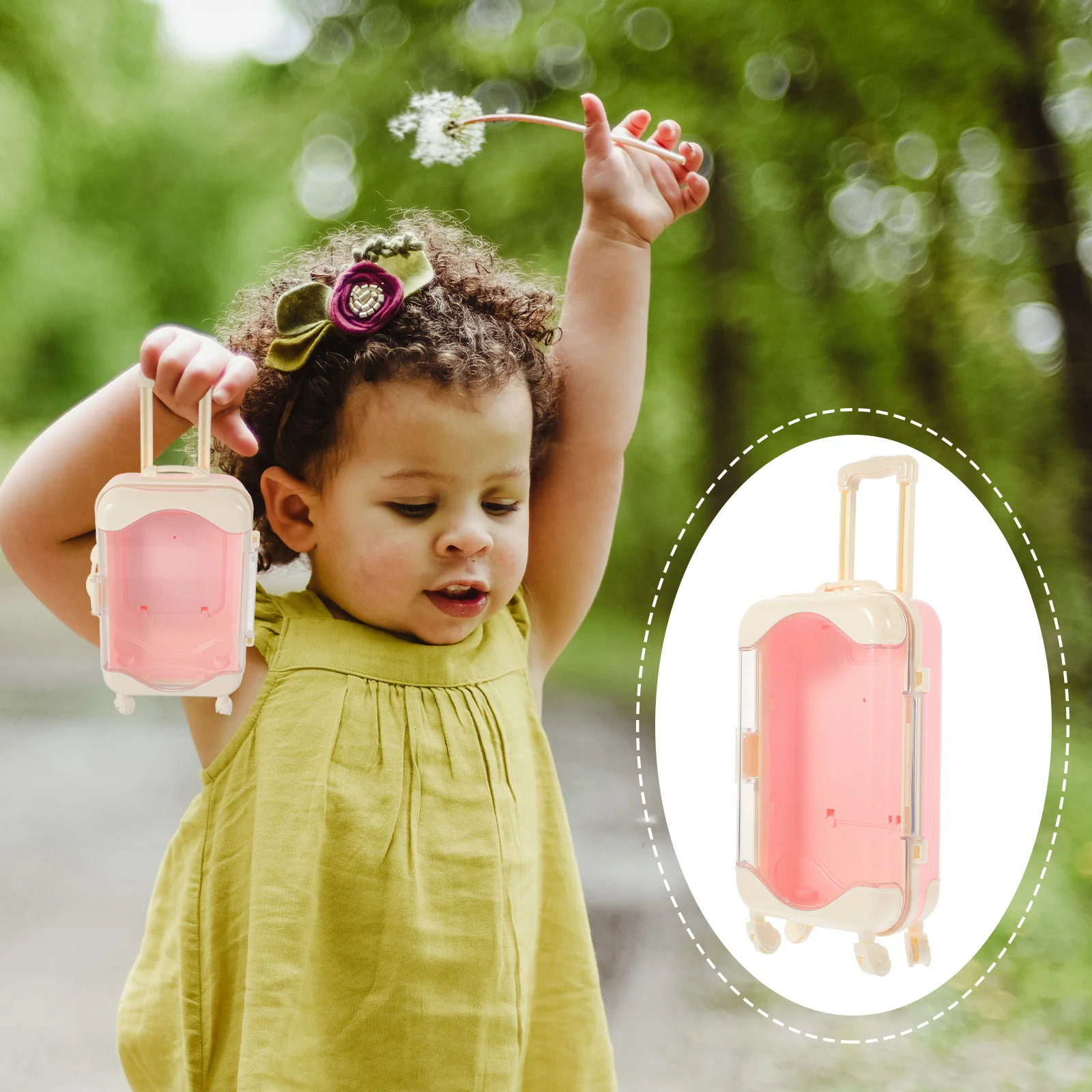 Mala em miniatura de acabamento fino, material seguro, fingir jogar, capa de viagem para crianças, imitação de mala, mini decoração de casa
