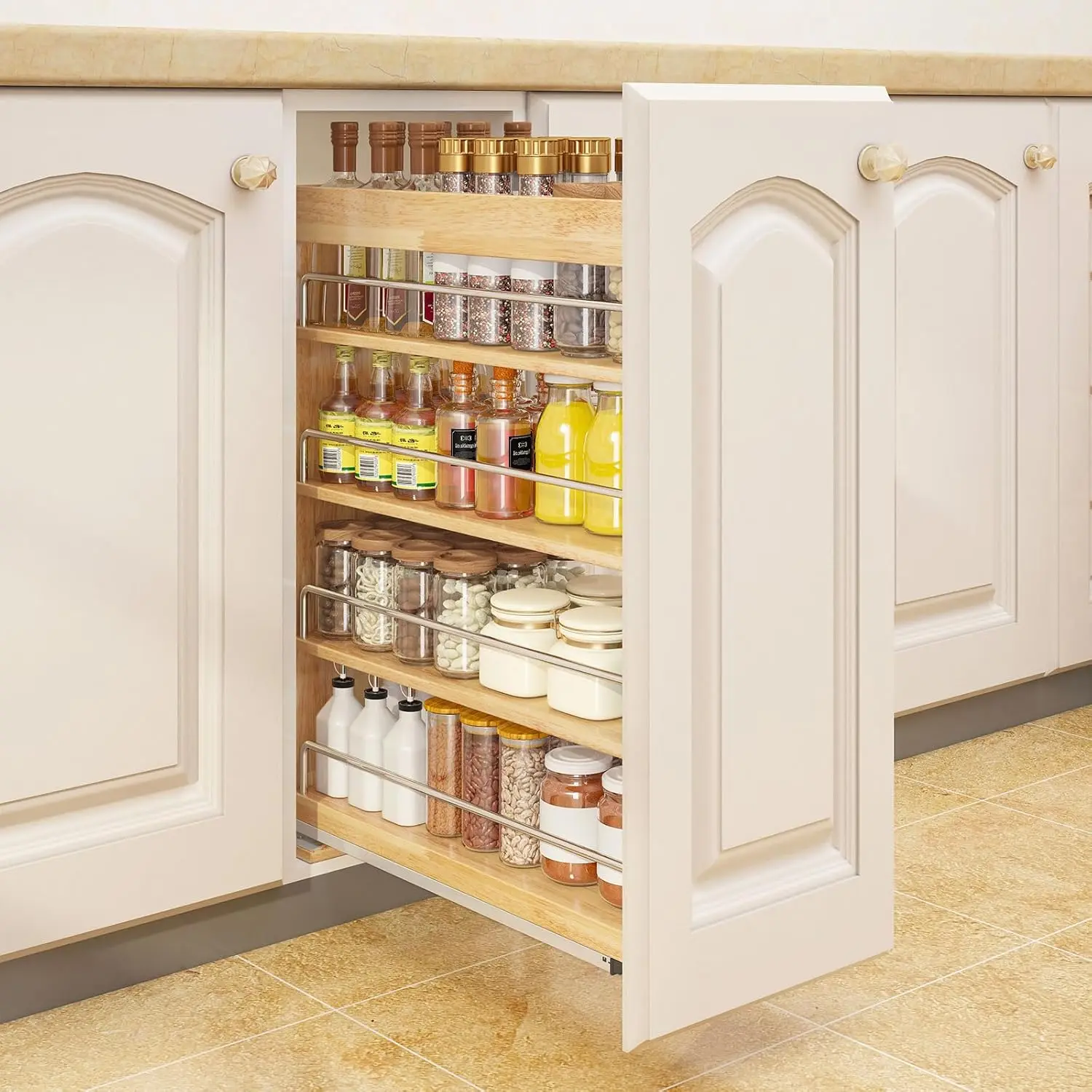 Pull Out Spice Rack Organizer for Cabinet, (5