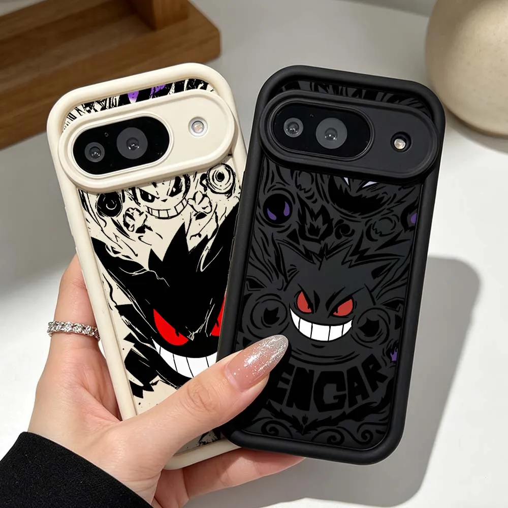 Luxuriöse P-Pokémon G-Gengar Handyhülle für Google Pixel 10 9 8 7 9a 8a 7a Pro XL Eye Ladder Silikonhülle