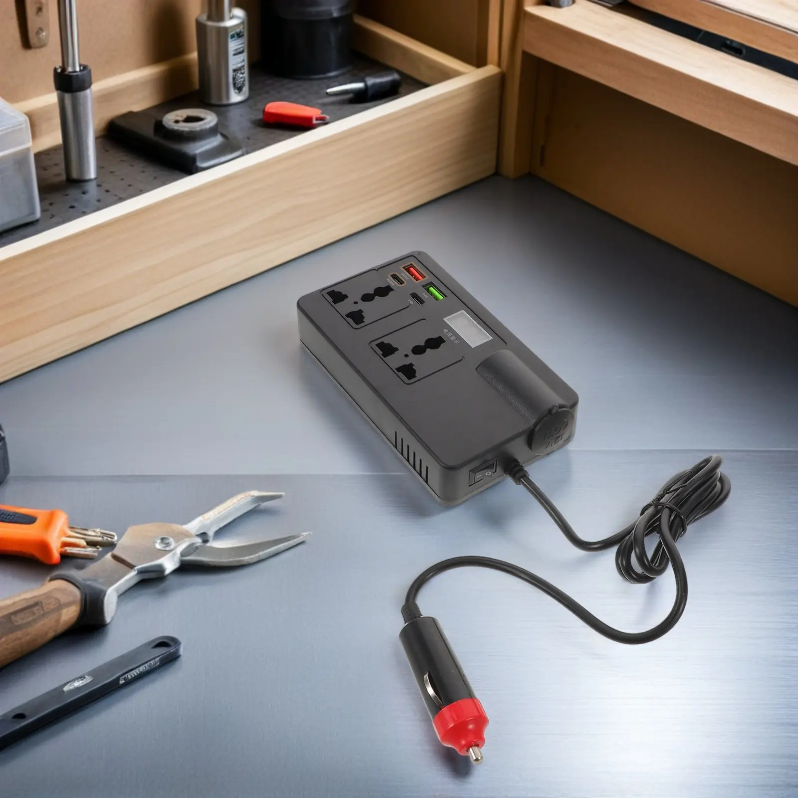 

Автомобильный инвертор мощностью 120 Вт, 12 В/24 В в 220 В, с двумя USB-портами и несколькими розетками для ноутбуков, адаптер для зарядки в автомобиле