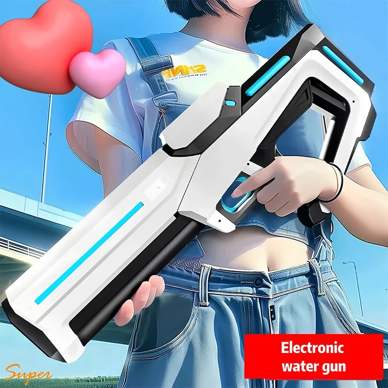 Pistolas de agua eléctricas para adultos, potentes chorros, succión automática de agua, juguete de playa al aire libre de verano para niños, regalo para niños