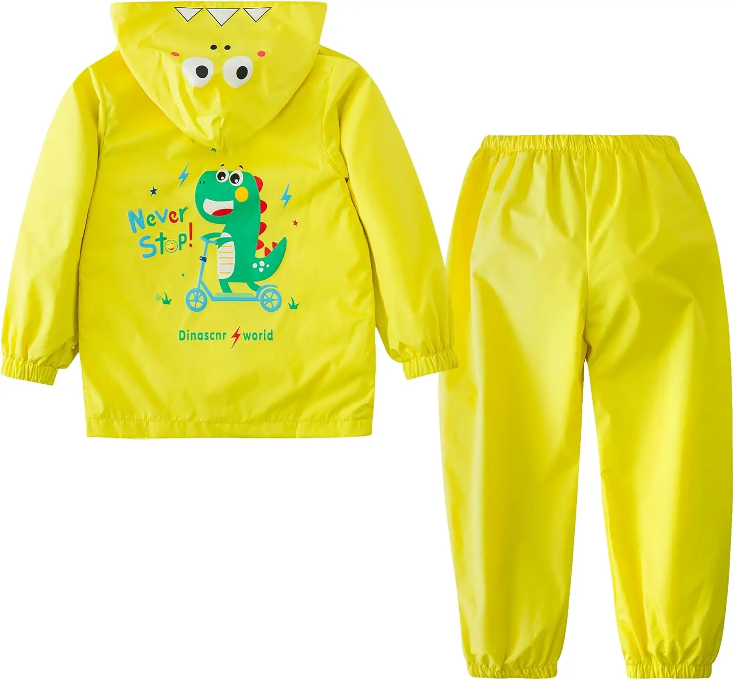 Herbst Winter Einhorn Druck Wasserdichte Kapuze Jacke + Hosen Anzüge Kinder Mädchen Jungen 2 stücke Casual Outdoor Regenmantel Sets Für kinder – Detail 11