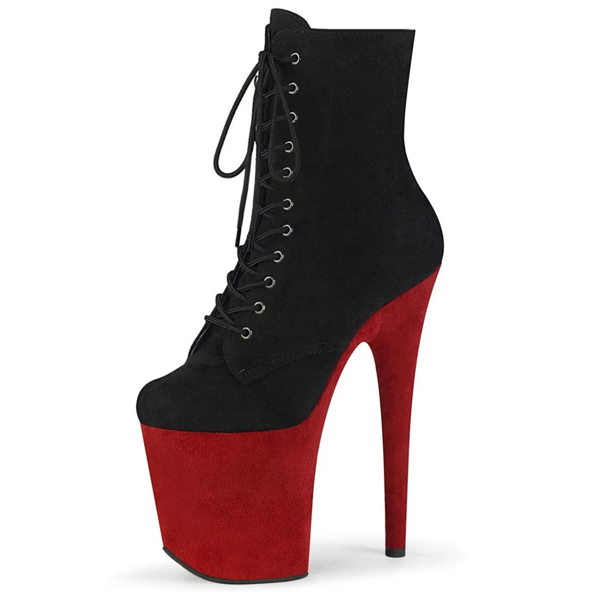 

Экзотическая танцовщица, 8-дюймовая обувь из флока на шнуровке на супер платформе для танцев на пилоне, модели, модная обувь для стриптиза в стиле панк, ночной клуб, сексуальный фетиш для взрослых