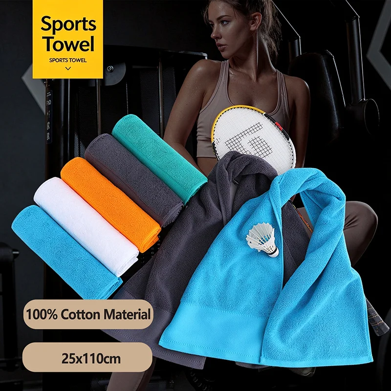 5-Piece 100% Cotton Sports Towel, 9.84'' x 43.3'' Soft Skin-friendly Gym Towel, Absorbing Quick-Dry Yoga Towel Fitness Essential