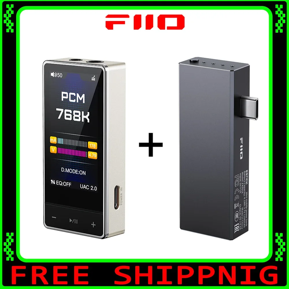 FiiO QX13 Portable Earphone AMP 8 Channel DAC ES9027SPRO Decoder 1.99“ Screen 2 Support 768KHz/32bit DSD512 MQA HIFI Amplifer