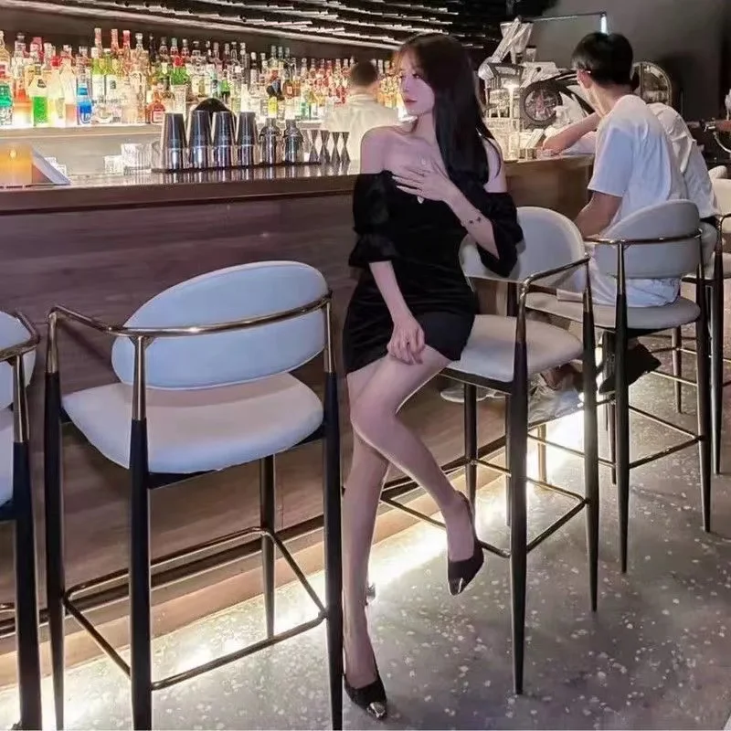 

Ergonomic Backrest Bar Chairs Light Luxury Adults Comfortable Relaxing Bar Chairs Industrial American Sillas De Bar Furniture