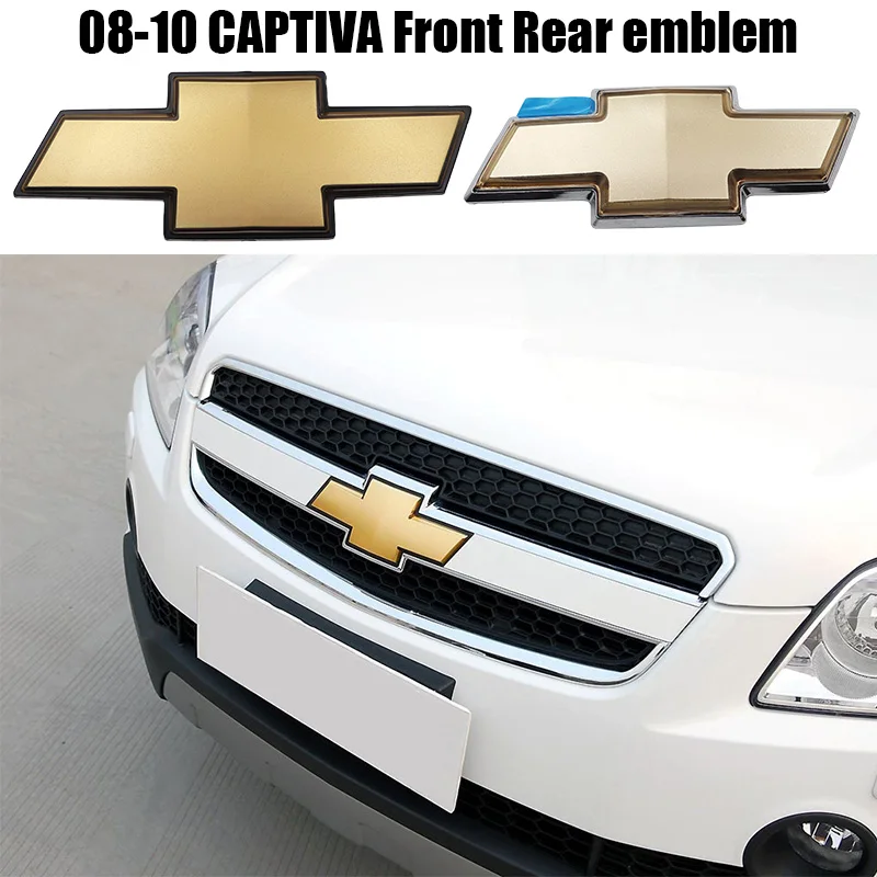 1 قطعة ثلاثية الأبعاد ABS شعار السيارة الأمامي شواء المصد الخلفي الذيل الباب الجذع شعار ملصق التصميم اكسسوارات لشروليه 08-10 كابتيفا