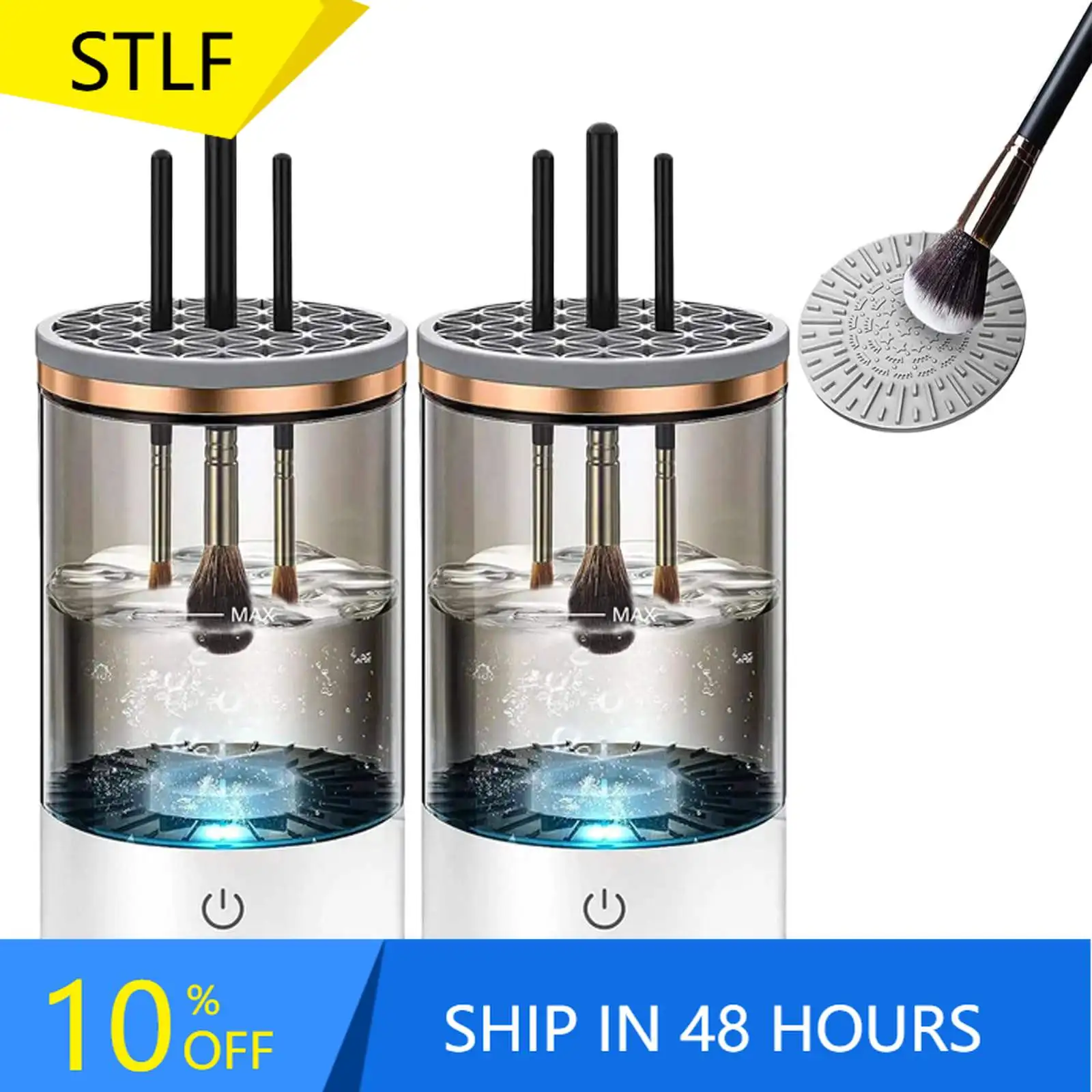 

STLF Electric Makeup Brush Cleaner Machine With Brush Clean Mat Automatic Cosmetic Makeup Brush Cleaner