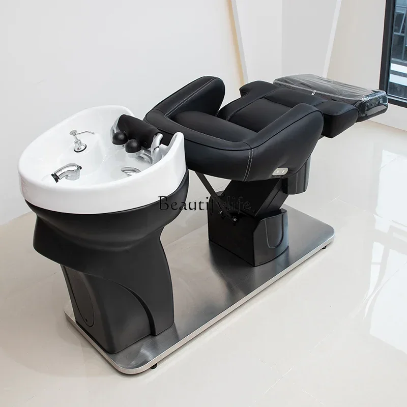 88.Electric Shampoo Chair Lying Half Flushing Bed Hair Saloon Dedicated Ceramic Basin