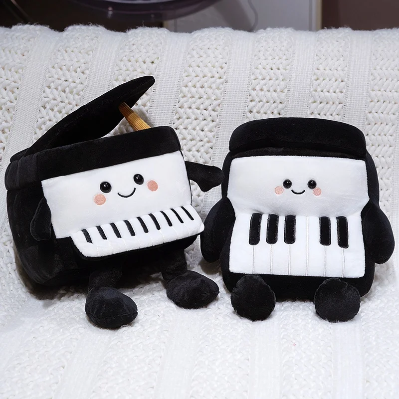 Kawaii Piano Electronic Keyboard Plushie Piano Plush Toys Bedroom Decorative Items Cute Soft Throw Pillow Birthday Gift Children