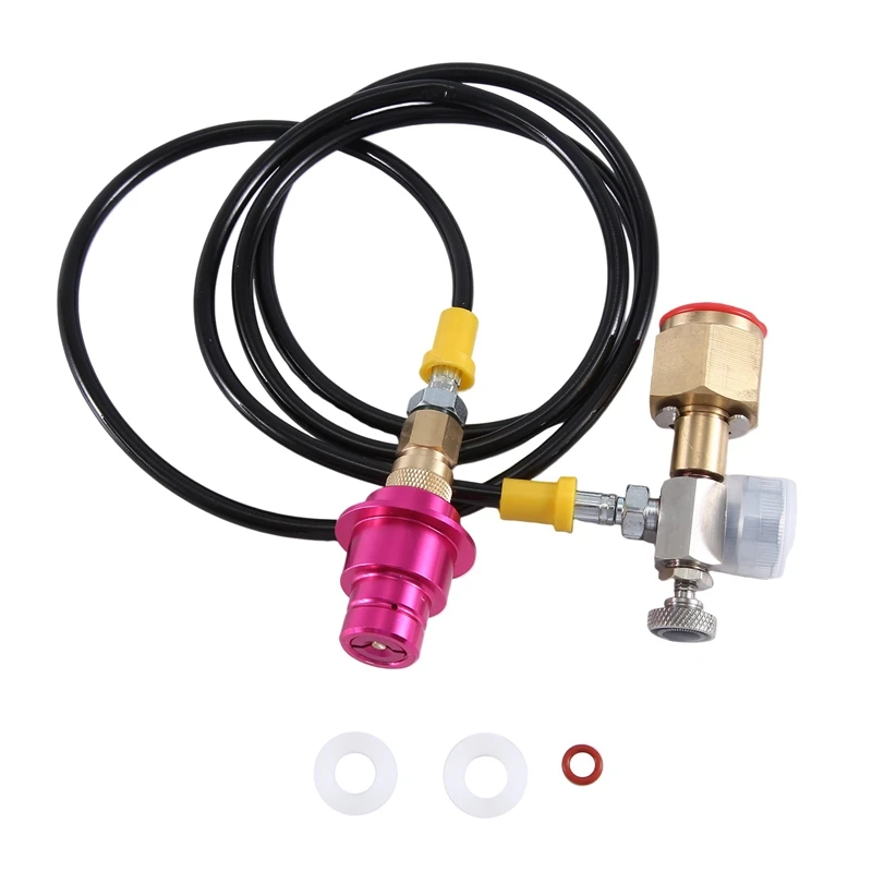 

CO2 Adapter Hose With 2000Psi Pressure Gauge For DUO/TERRA/ART Quick Connect To Larger CO2 Bottles, Carbonated Bottle