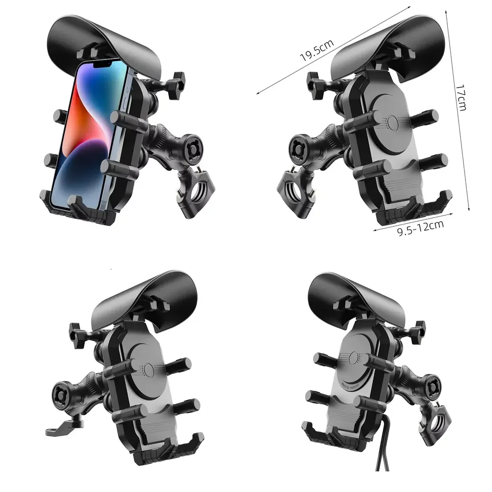 New Product Mobile Accessories Wholesale Sun Visor Cap Phone Stand 8-claw Motorcycle Phone Holder for Bike Motor Phone