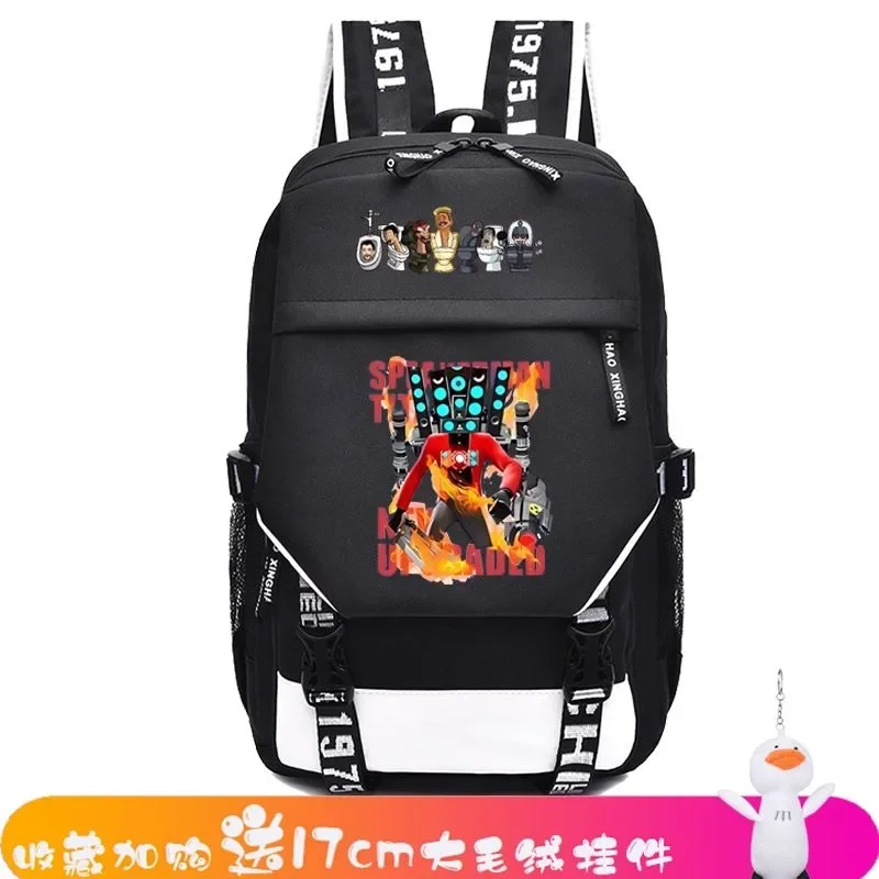 

AllBlack, Skibidi Toilet, Student Kids Teens School Bags, Large Capacity Mochilas Anime Backpacks for Girls Boys Gift