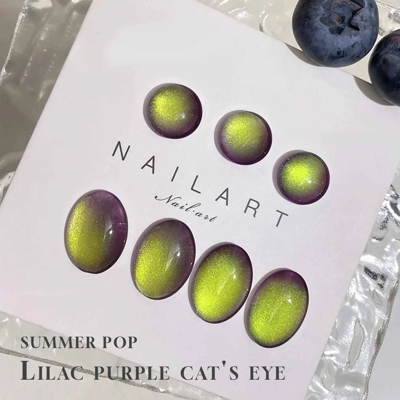 MIANEL 1-10pcs12ML Spring Nails Japanese Style Green Grape Purple Cat Eye Gel Nail Polish Purple Summer Nails Purple Nails