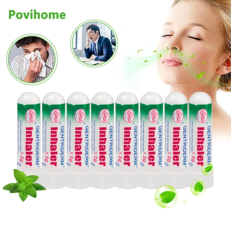 10Pcs 100% Original Thailand Nasal Inhaler Cooling Oil Nose Refreshing Cream Relieve Rhinitis Sinusitis Cold Body Care Plaster