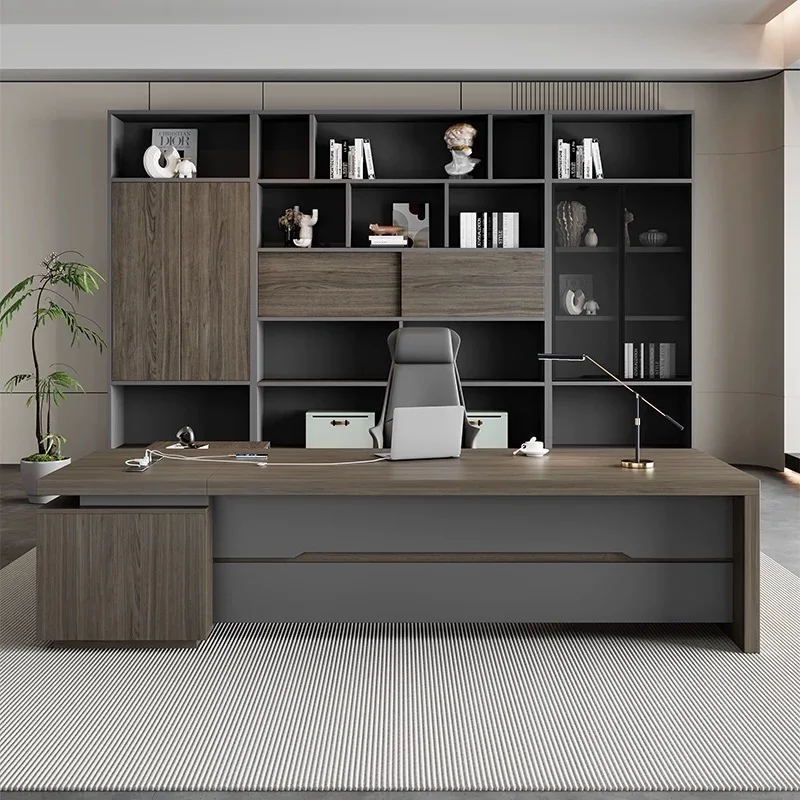 

-Customized Wood Design Office Furniture MDF Home Executive Modern L Shaped Manager Office Desk