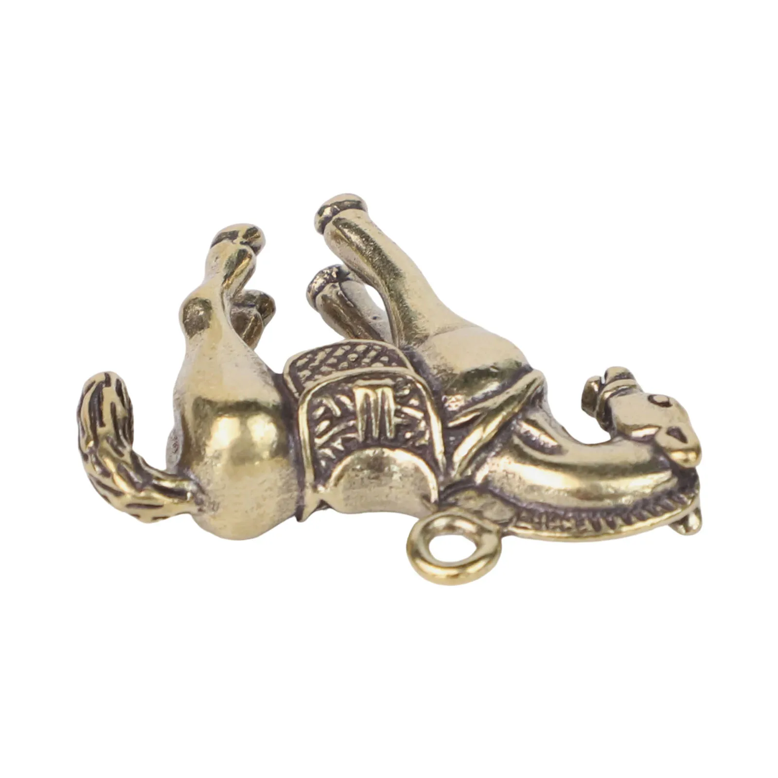 New Arrival for mini Vintage Solid Brass Horse Statue Amulet Car Key Ring Pendant Ornament Brass Horse Pendant 36mm*38mm