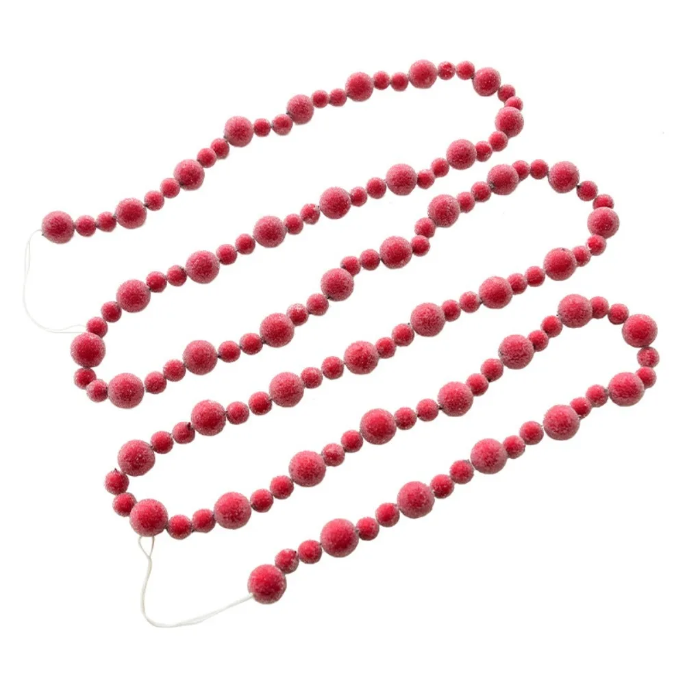 

2.75 Meters Xmas Hanging Pendant Decorative Foam Red Berry Garland Realistic Christmas Bead Chain Window Decoration