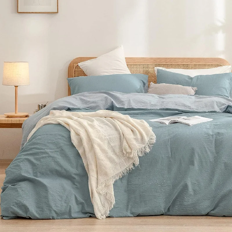 

Polished Solid Color 4-Piece Duvet Cover Set King Size Bedding Queen Duvet Cover with Bed Sheet & Pillowcases Included
