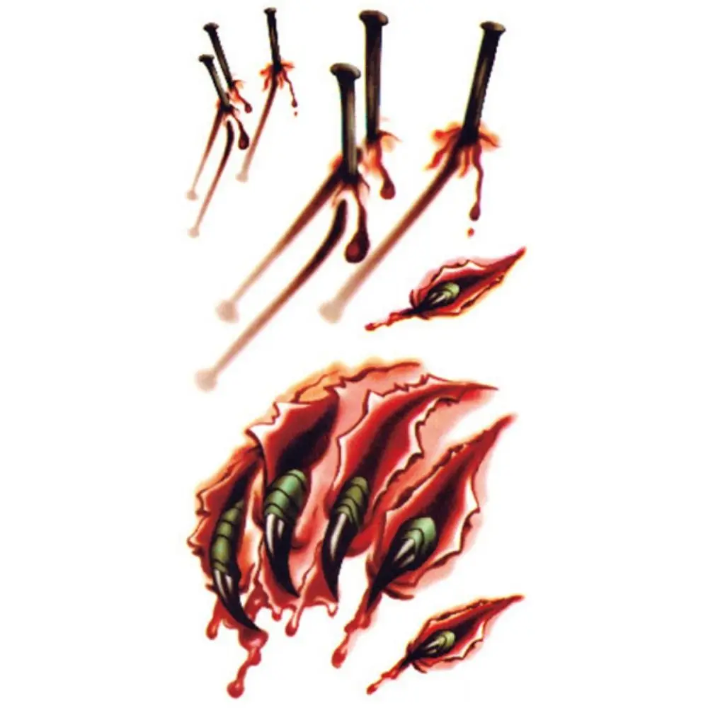 페이스 패치 할로윈 임시 문신 방수 사실적인 문신 스티커 거미 흉터 DIY 흉터 거미 디자인