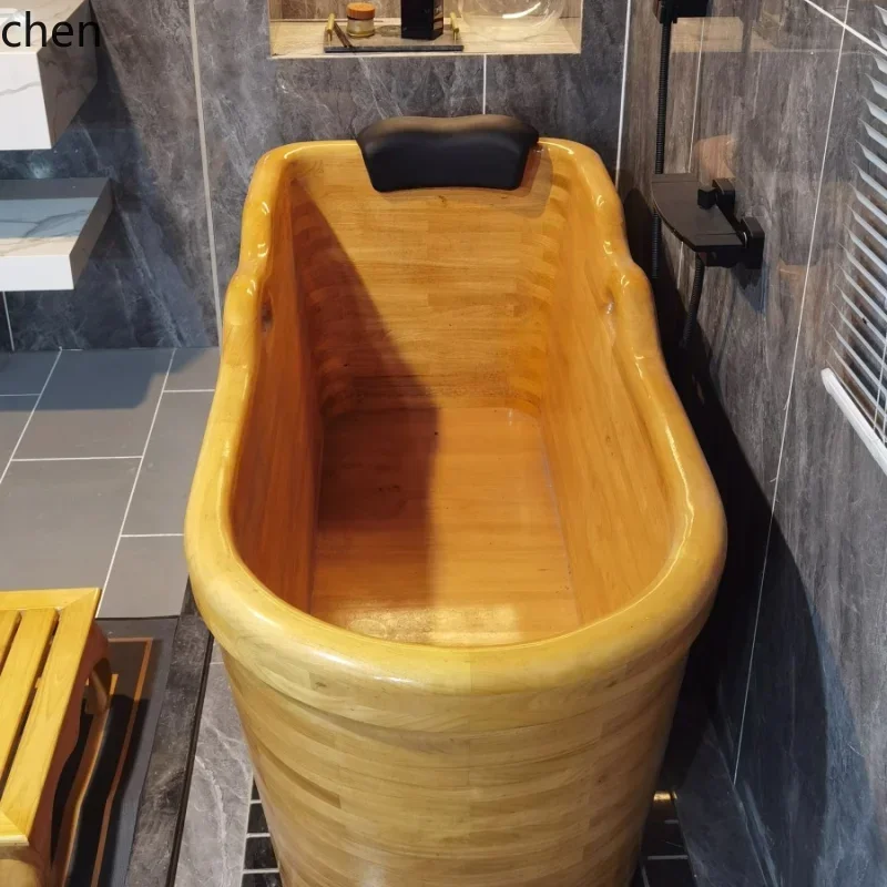 YY- Bath Shower Beauty Salon Wooden Bath Bucket Bathroom Sitting Soaking Bath Tub