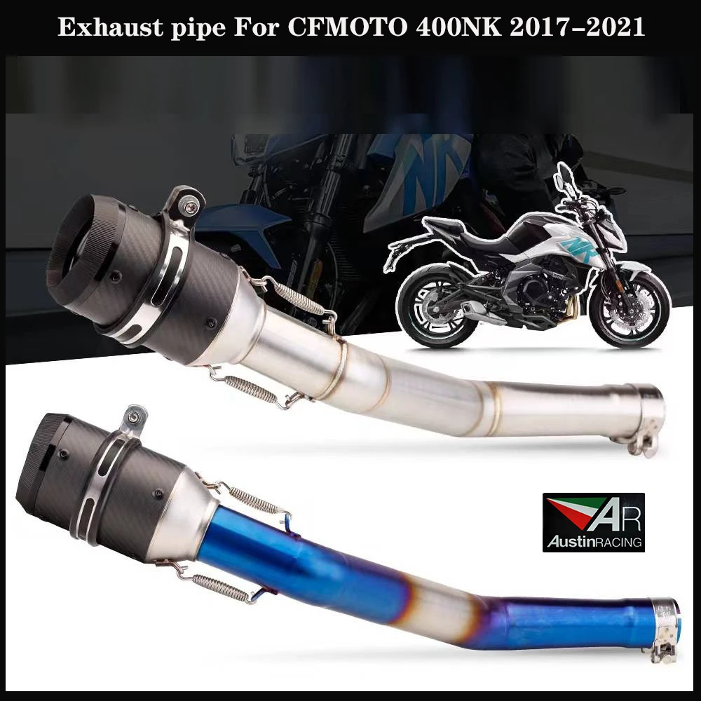 

Motorcycle exhaust pipe For CFMOTO 400NK 2017-2021 modification of the mid-section and rear section AR exhaust DB Killer kit.