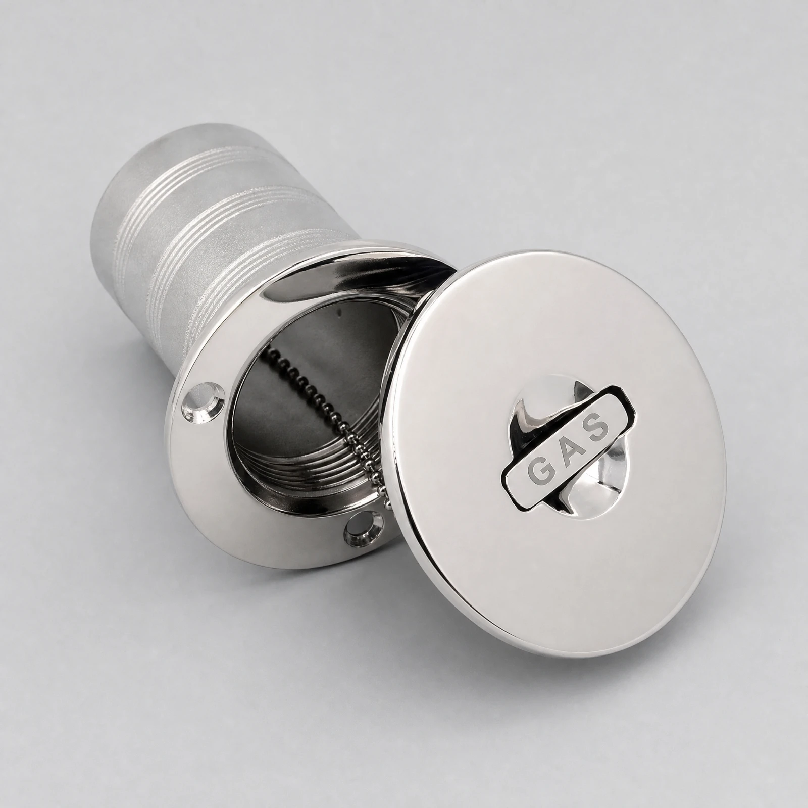 Straight Deck Fill Inlet Mirror Polished Deck Fill Inlet with Stainless Steel Cover Tank Filler Corrosion Resistant Leak Proof