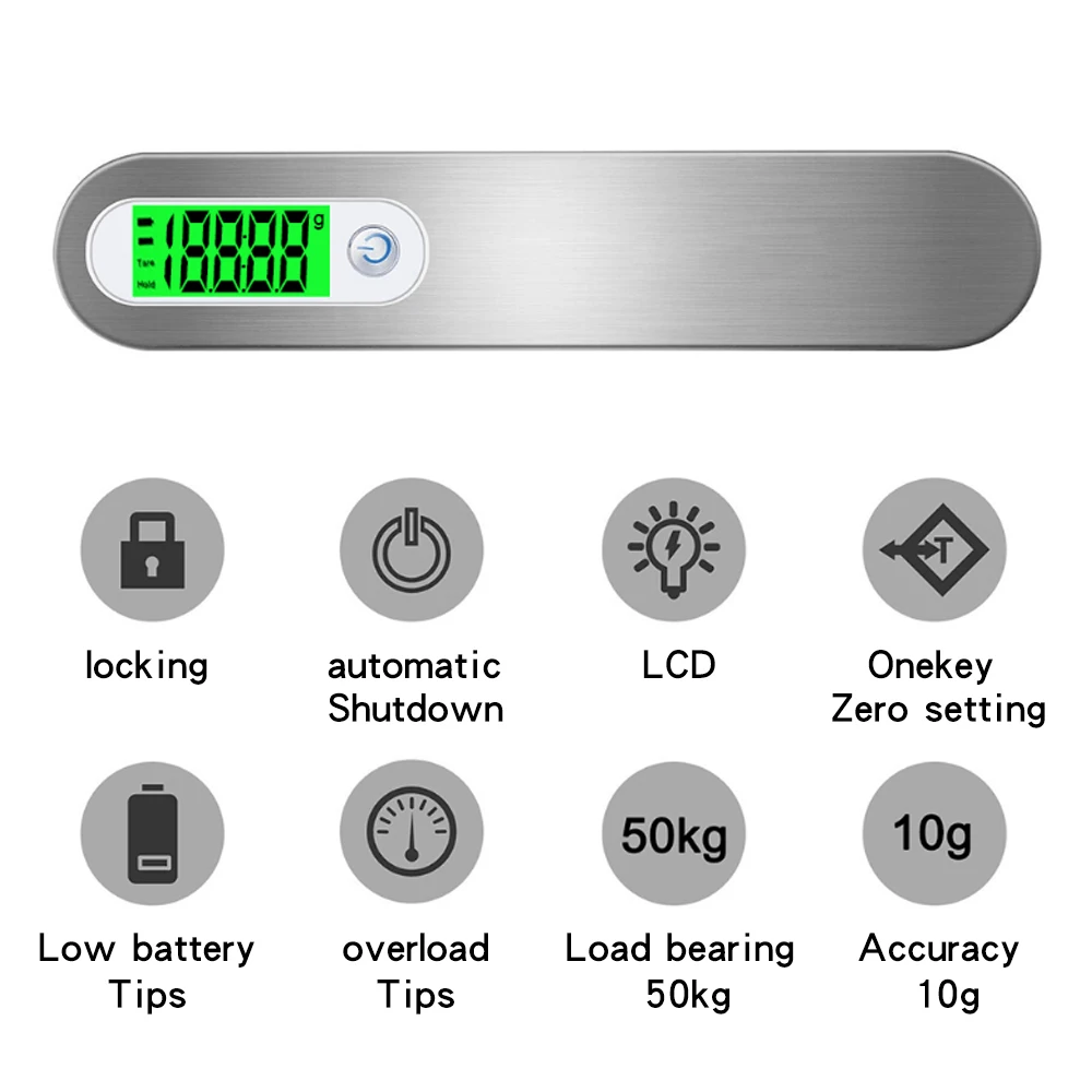 Stainless Steel Electronic Portable Scale Easy To Carry Luggage Scale Small Portable Scale Travel Scale Outdoor Gift Scale