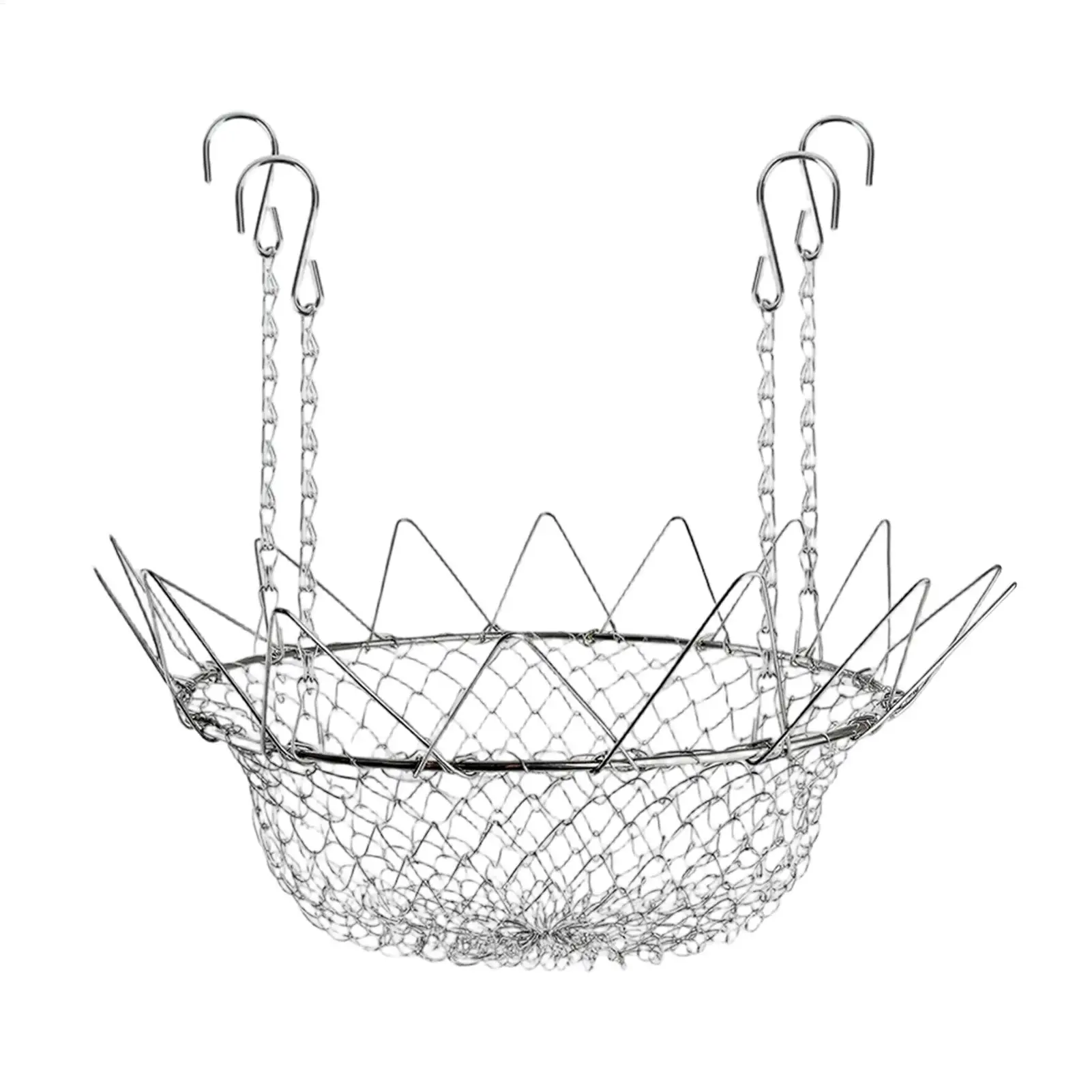 Adjustable Planter Insert Heavy Duty Rustproof Stainless Steel Plant Pot with Chains Adjustable Planter Fillers for Flower