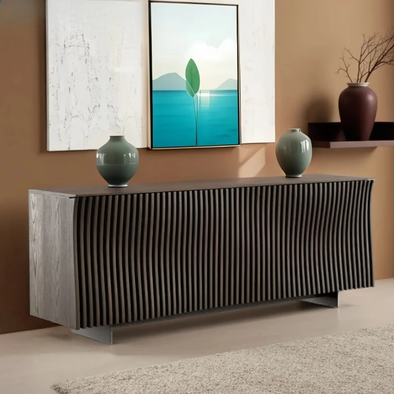 A Solid wood paint dining side cabinet modern simple light luxury living room storage storage entrance