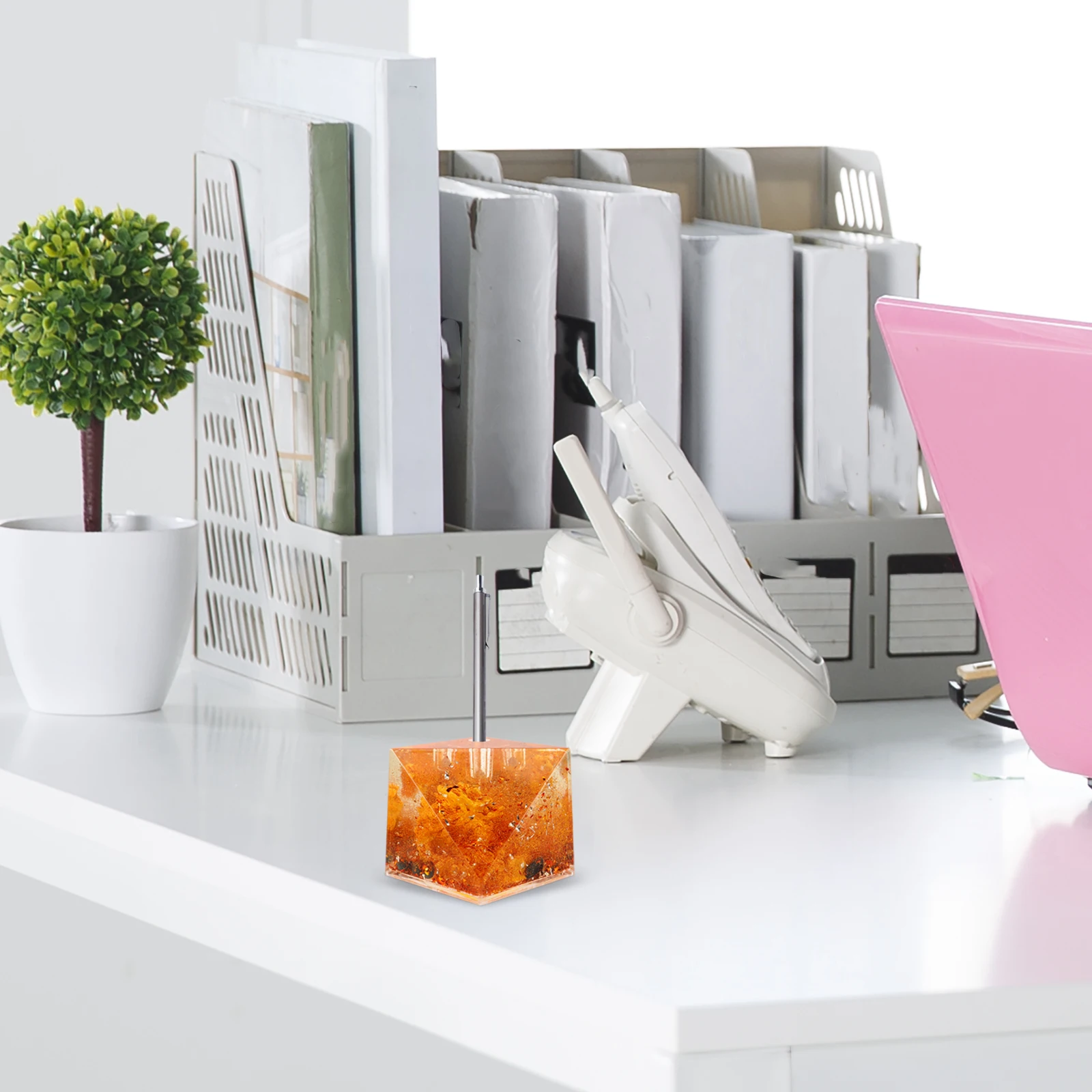 

Hourglass Cute Dragon Pen Insert Student Office Desk Decor Storage Plastic Decorative Base