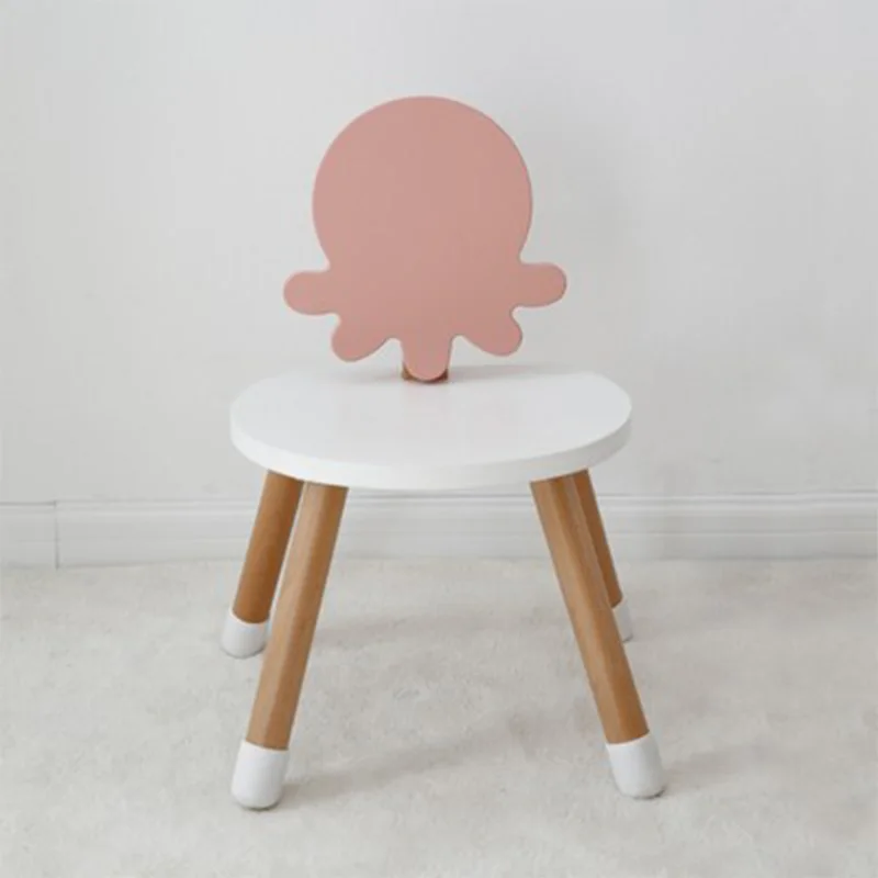 Modern Wooden Kids Chair Nursery Room Children\'s Furniture Playroom Preschool Kindergarten Reading Playing Cartoon Animal Chairs