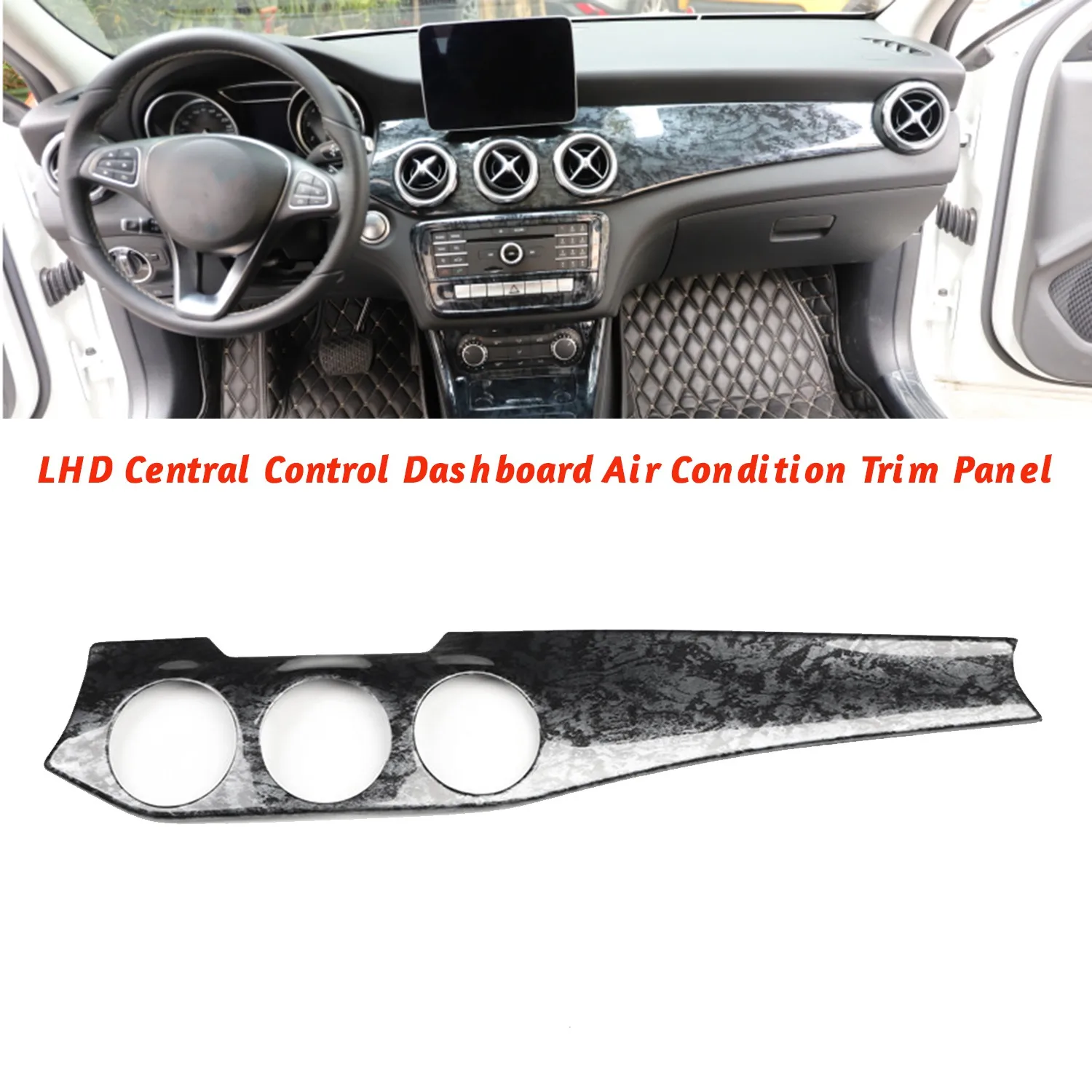 LHD Dashboard Central Control Air Condition Panel Trim Strip For Mercedes Benz W176 CLA C117 GLA X156 13-18 image 5