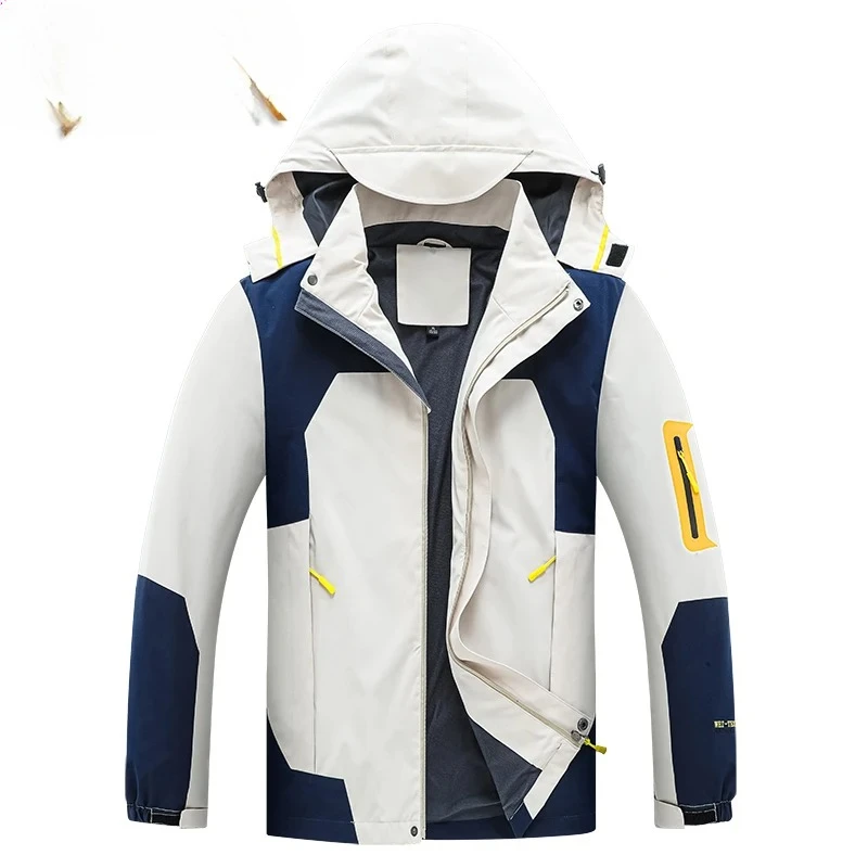 

CHRLCK Men's Waterproof Hiking Jacket Women Windproof Windbreaker Breathable Camping Hunting Running Trekking Fishing Coats