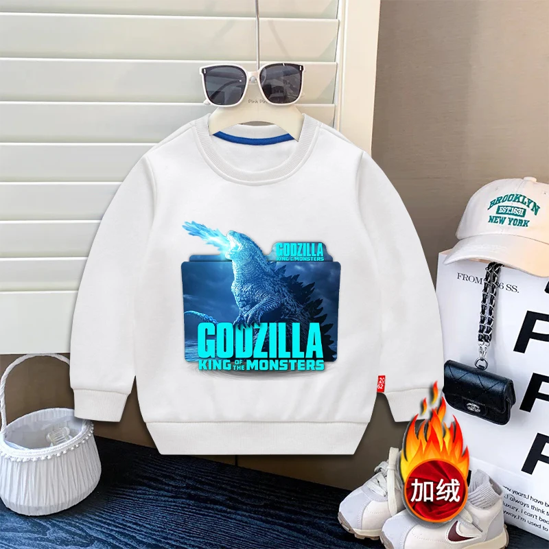 Godzillas Sweatshirt Round Neck Sportwear Outdoor Activity Children Clothing Fashion Thin Boy Birthday Clothes Cute Pullover Top