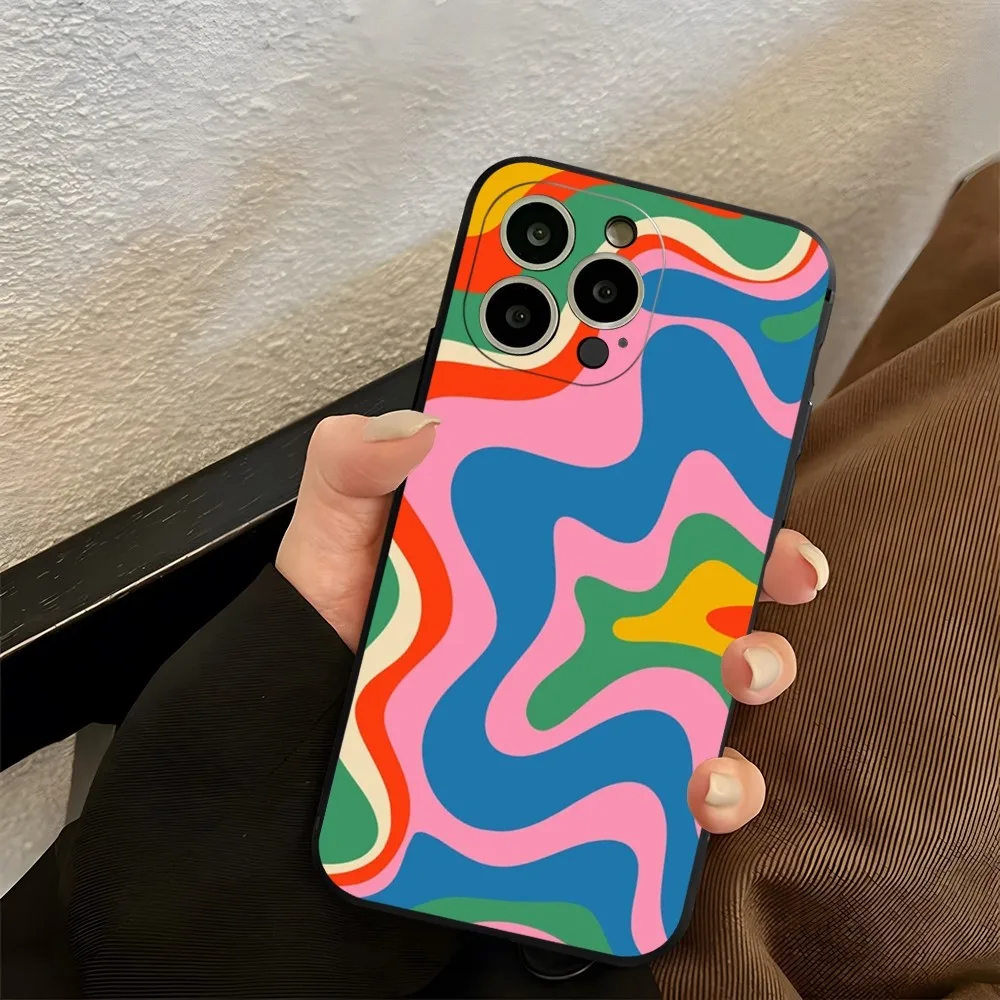 Abstract Swirl Pattern Phone Case for iphone 13ProMax 15 11 13 14 Pro Xs Max Mini Xr X 7 8 6 6s Plus Shell Coque