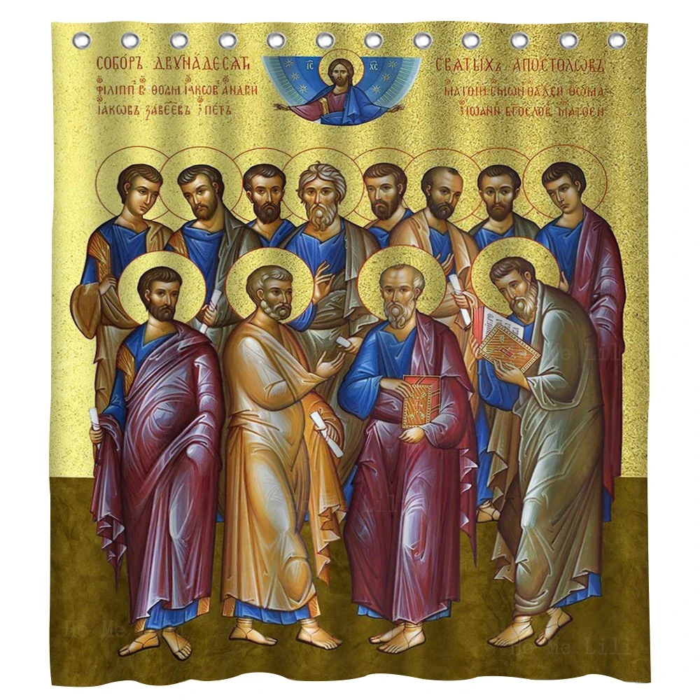 The Glorious And Acclaimed 12 Apostles God Heals Patron Saint The Archangel Shower Curtain By Ho Me Lili Bathroom Decor