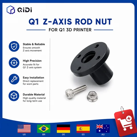 QIDI Q1 Z-axis Rod Nut Original Replacement Part for Q1 3D Printer Z Motion System Repair Kit