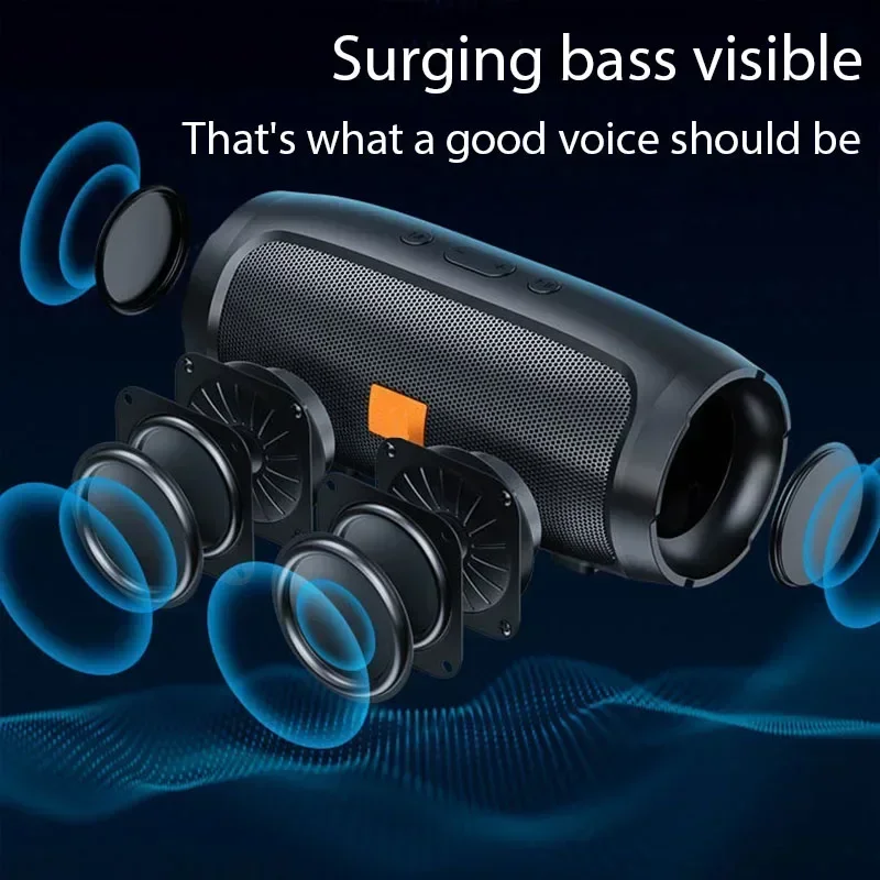 مضخم صوت محمول مكبرات صوت بخاصية البلوتوث ستيريو خارجي محيطي مقاوم للماء مكبر صوت لاسلكي صندوق الصوت يدعم راديو FM بطاقة TF