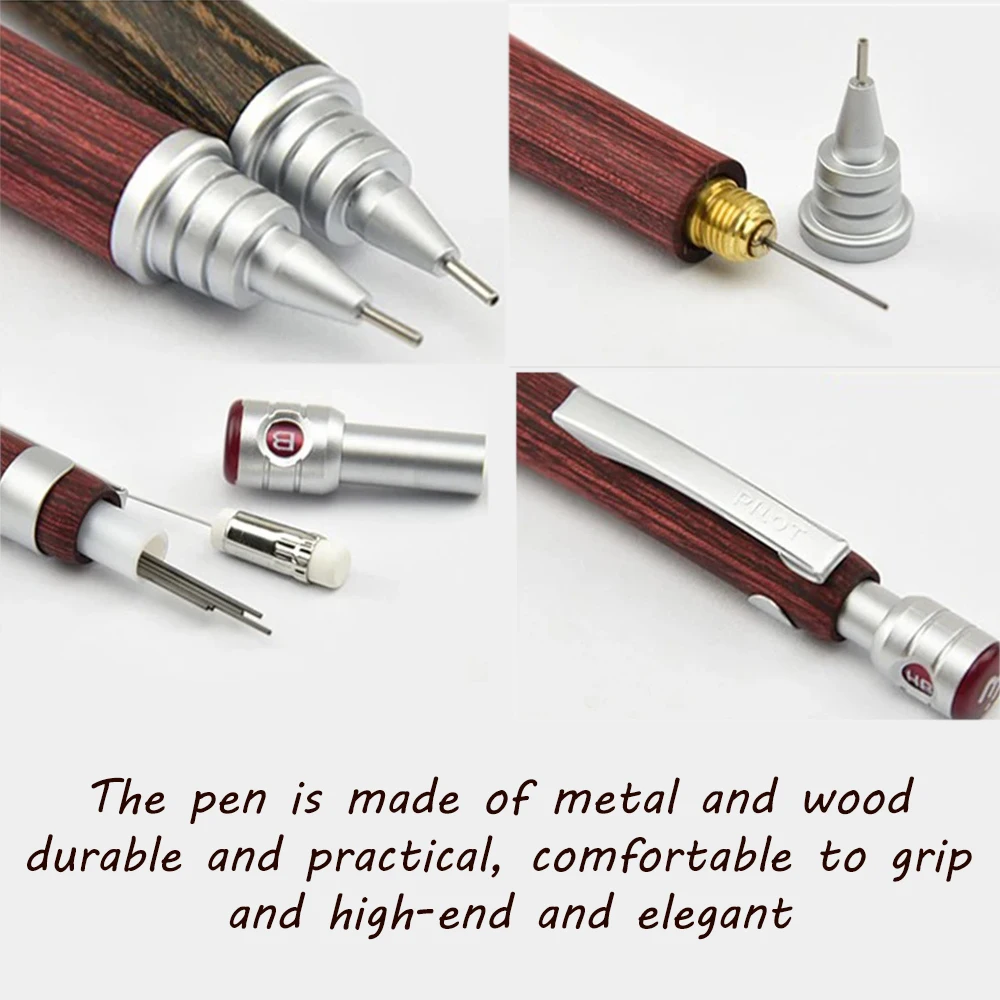 1PC Japan PILOT Mechanical Pencil S20 0.5mm Hippo Wood Pole Low Center of Gravity Professional Drawing Pencil School Supplies