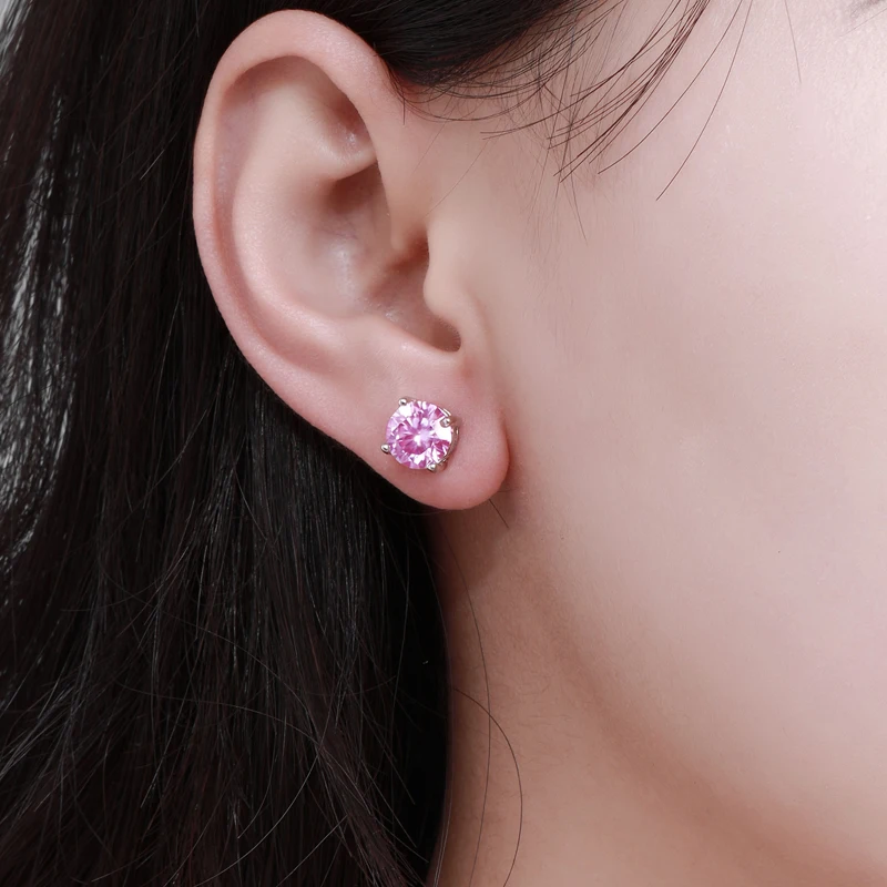 Smyoue 0.3-2CT Colorful Moissanite Studs Earrings for Women Sparkling Diamond Jewelry Certified 100% 925 Sterling Silver Earring 6