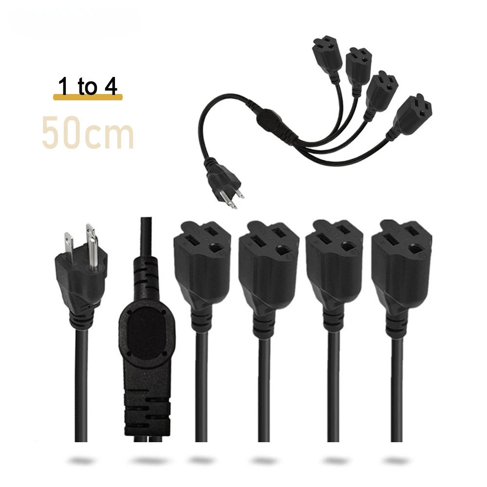3 Core 1 To 2 3 4 5 Socket Power Cord Split Indoor Outdoor Cable with Socket Power Extension Cable for Computer LED Stage Lights