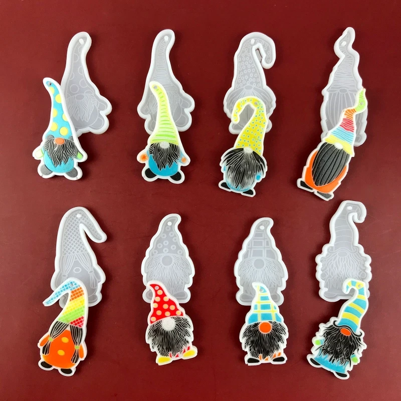 Fashion 8x Easter Jewellery Resin Casting Mold Gnome Dwarf Pendant Silicone Mold Dropship