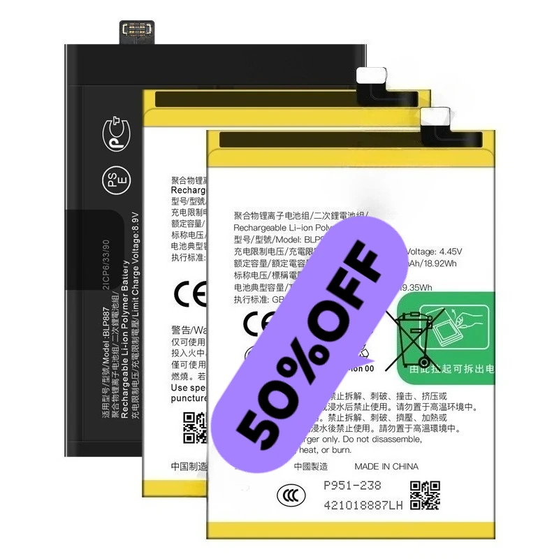 Battery for OPPO Realme 2/C1/PRO/3/5/C3/5i/C11/5S/C21/6/7/C30/C33/9i/8/9/10/11/12/13/ C15/C12/C25/7i/C17/V3/Q3i/7i/C51/C53/C67