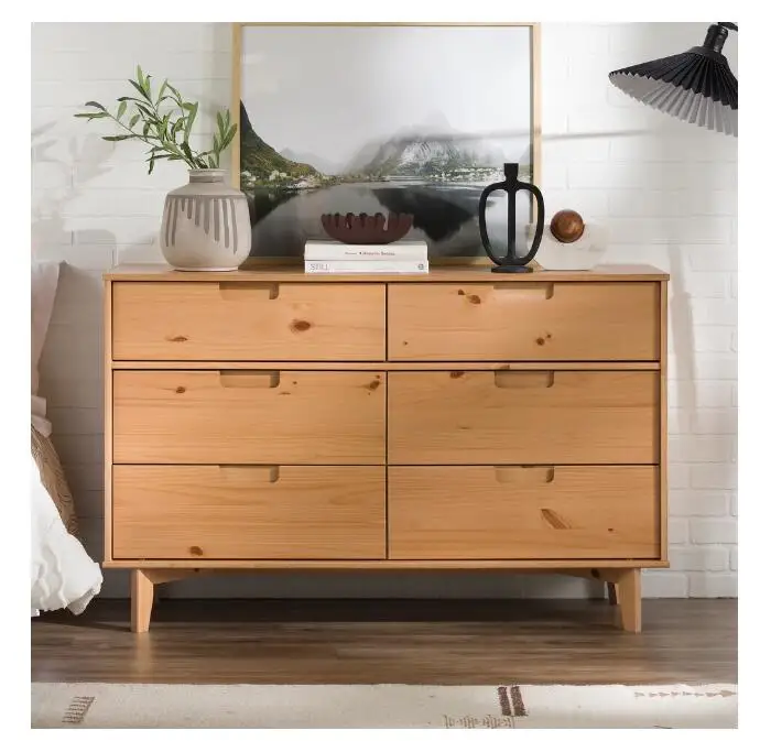 Mid-Century Solid Wood 6-Drawer Dresser – Warum diese Kommode meine Wohnzimmerorganisation für immer verändert hat