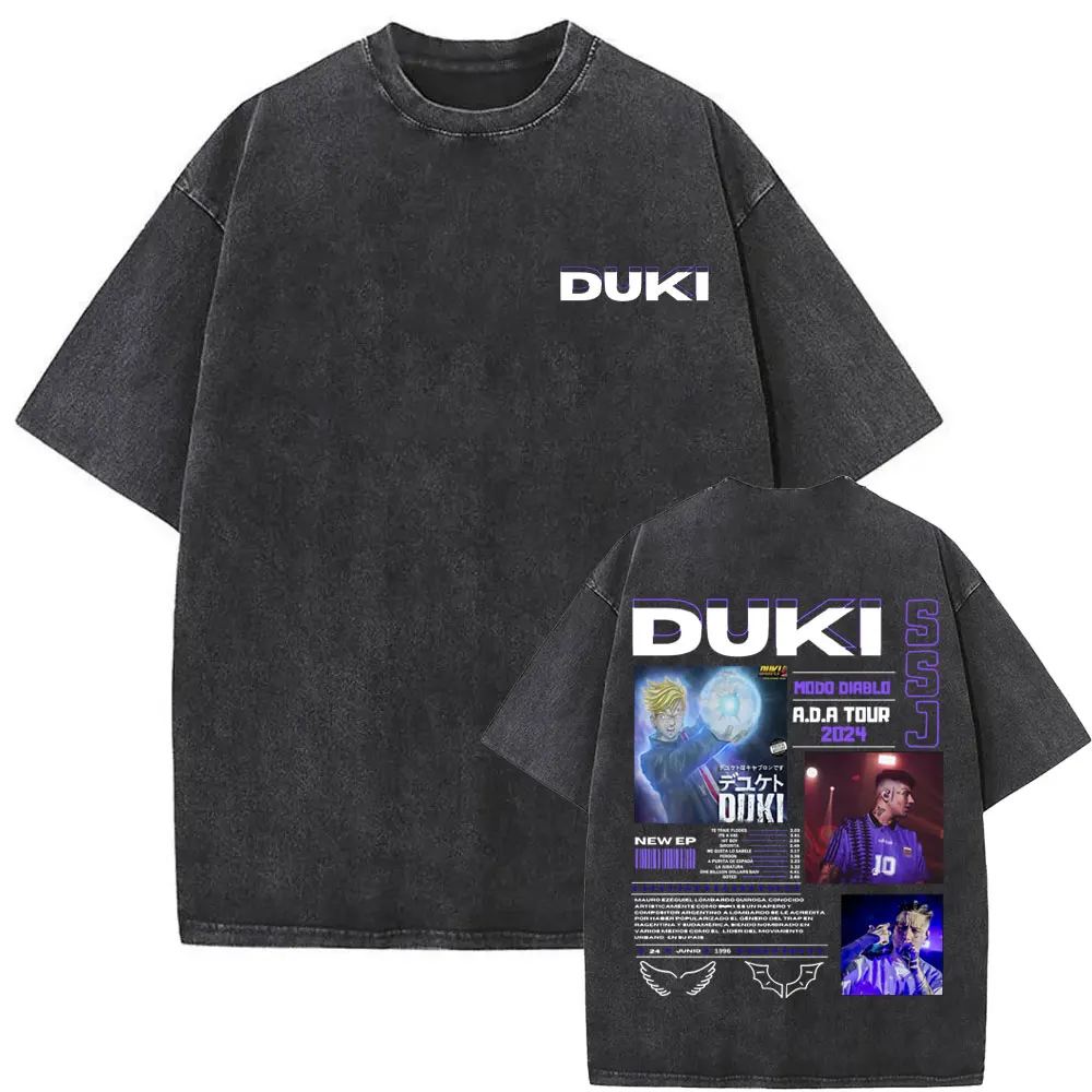 

Washed Vintage Rapper Duki ADA Tour 2024 T Shirt Men's Hip Hop Oversized Short Sleeve Tshirt Men Fashion High Quality Streetwear