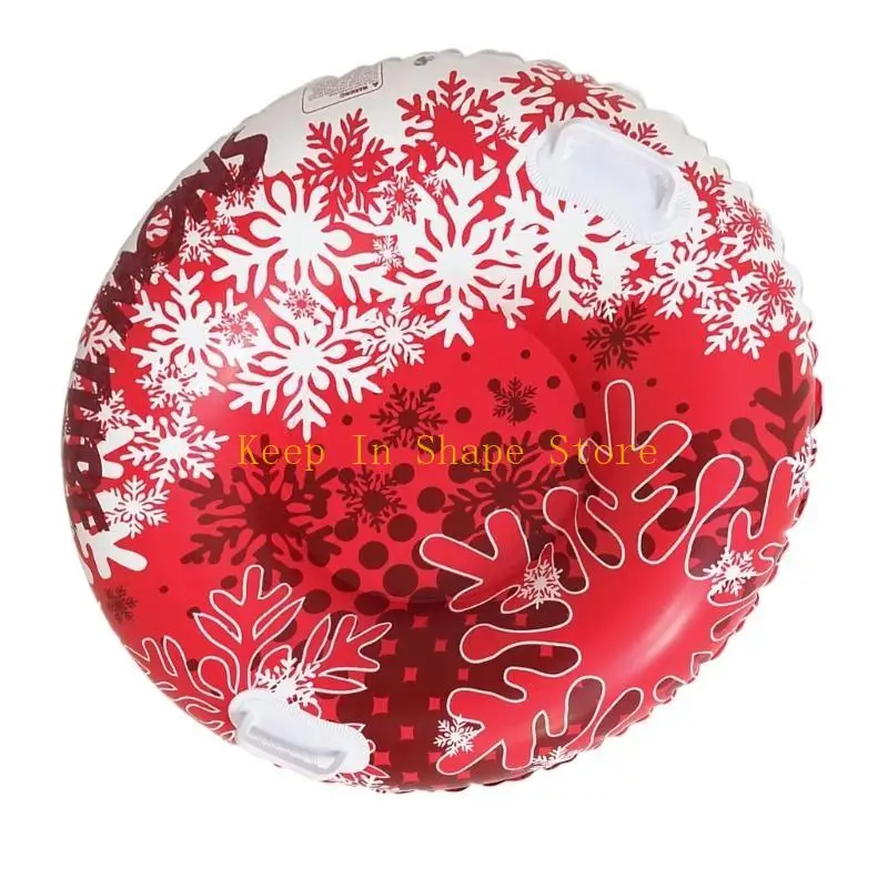 U1JC Thickened Snow Sled Inflatable Snow Tube Sled with Handles Winter Snow Sledding Toy for Boys Girls Family Activity